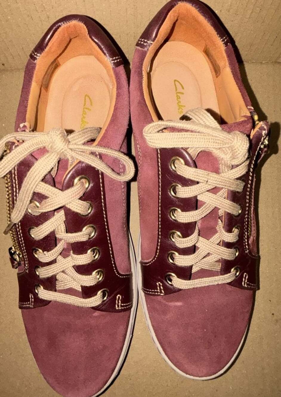 Clarks Nalle Lace Burgundy Suede Sneakers